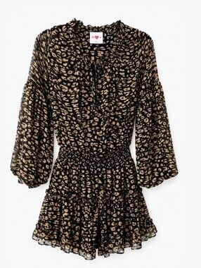 Buddy Love Leopard Print Jacket in Black and Tan